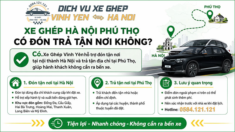 Xe Ghép Hà Nội Phú Thọ 3 Xe ghép Hà Nội Phú Thọ đón trả tận nơi